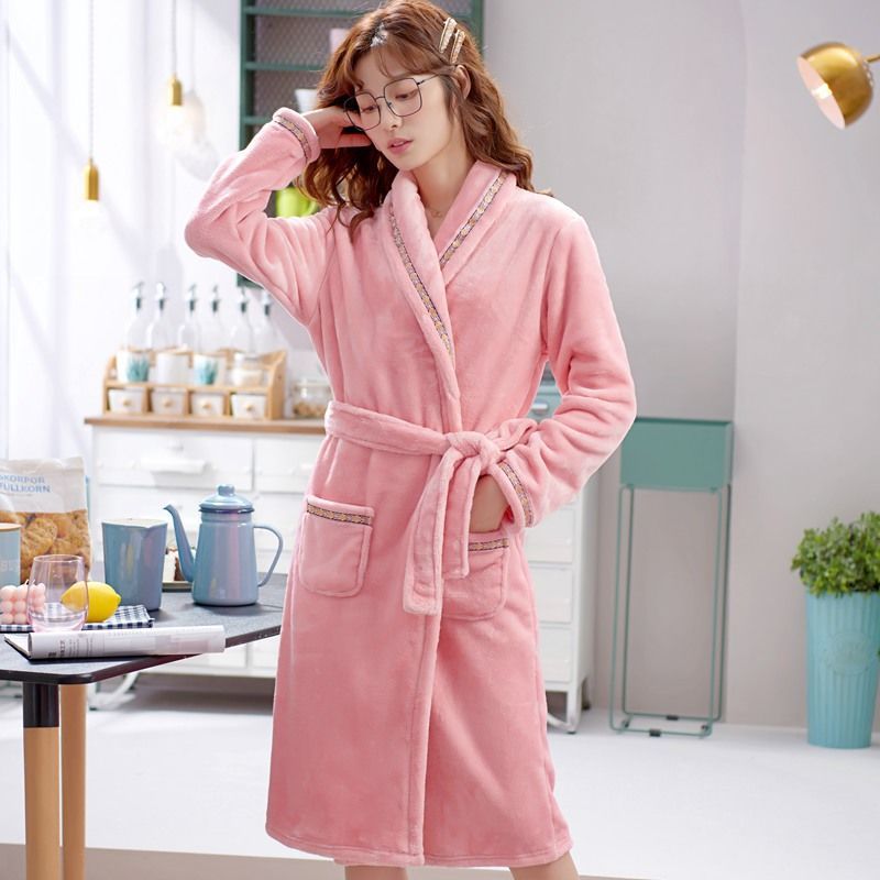 Women's Robe Ribbon Pink