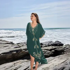 European And American New Style Casual Vacation Dress For Women - Green - View 1