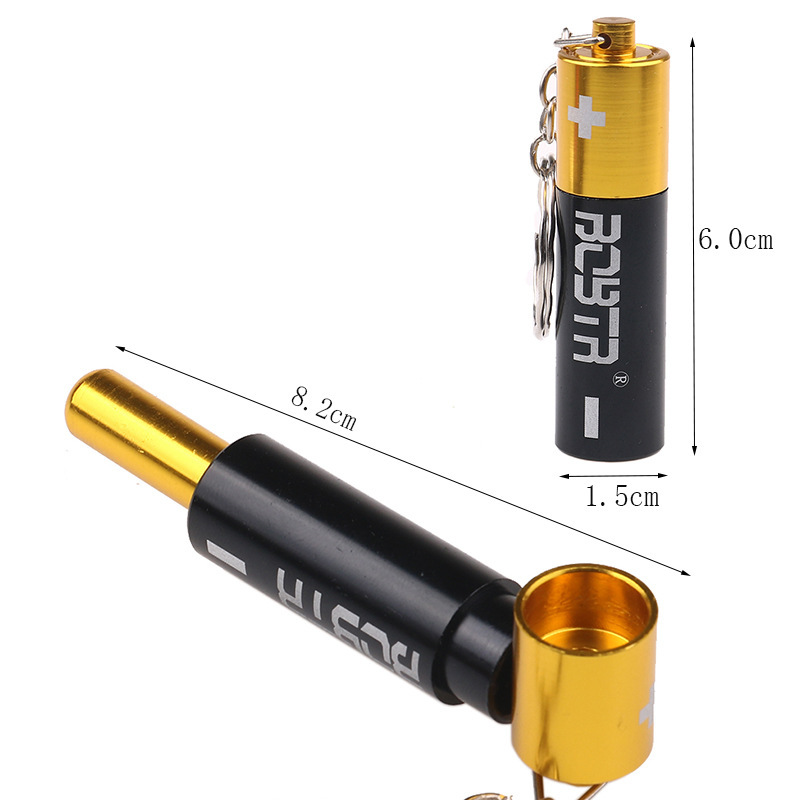 Title 14, Metal Battery Pipe With Keychain