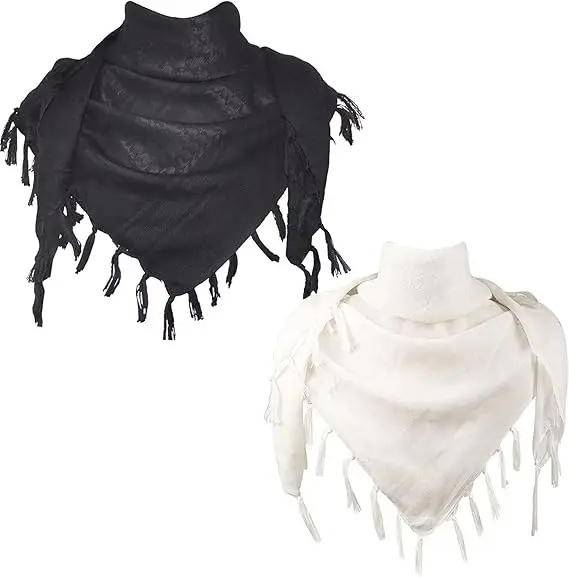 Jacquard Headscarf Scarf With Tassels Mens Scarf