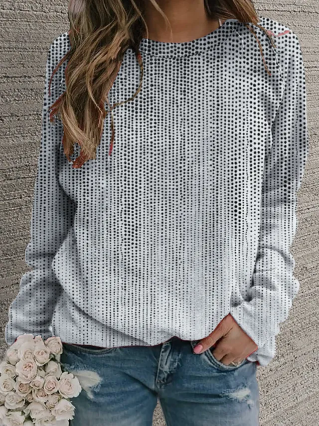 Women's Retro Casual Fashion Round Neck Sweater Figure 15 - Shop at LoveMi