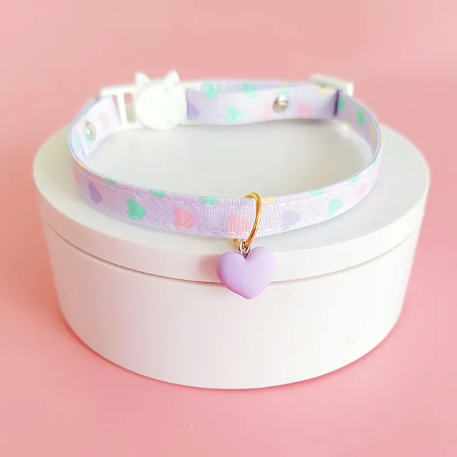 Cat Collar Pet Decorations Adjustable Purple Love Collar - Shop at LoveMi
