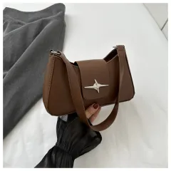 All-match Advanced Shoulder Messenger Baguette Bag - Brown - View 1