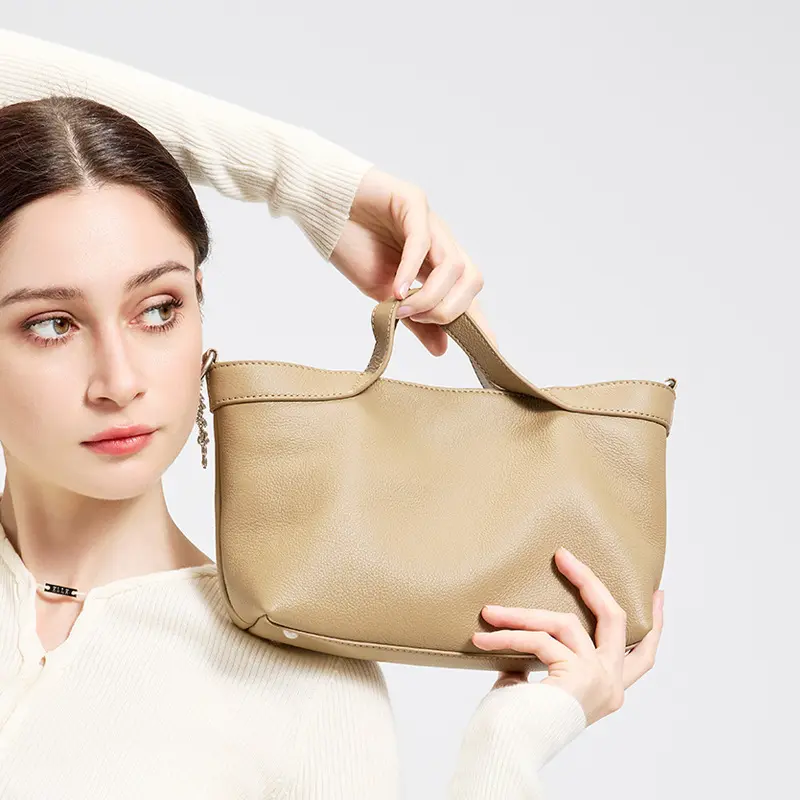 Korean-style Niche-design Handbag Cowhide Shoulder Bag