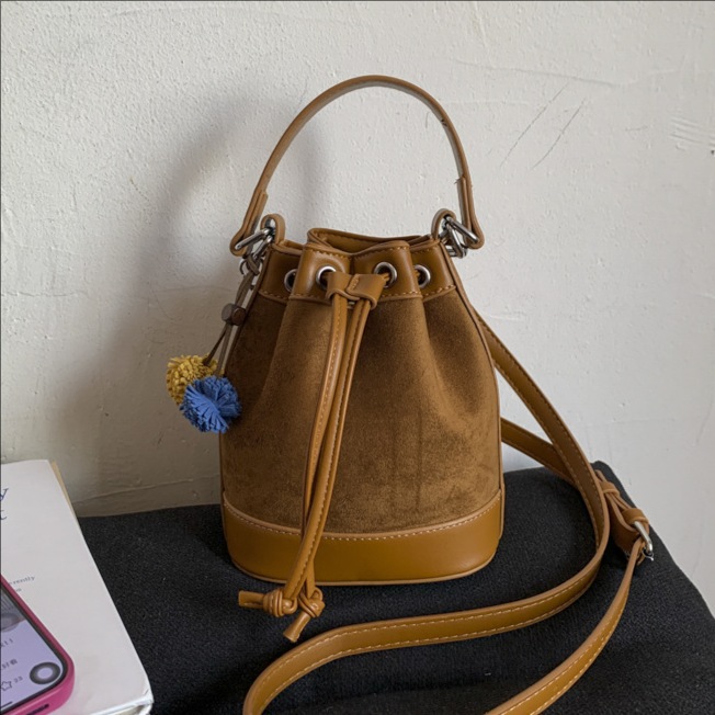 Drawstring Handle All-Match Bucket Bag For Women