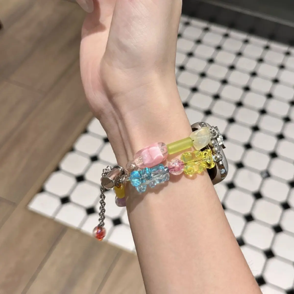 Colorful Gummy Bear Beaded Watch Band Compatible