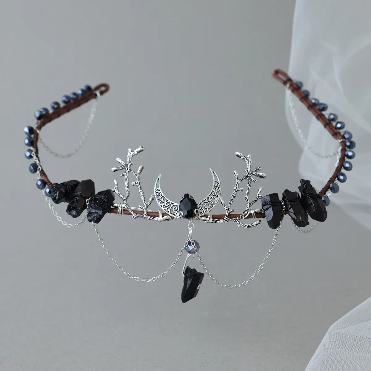 Handwoven Moon Tassel Chain Hairband For Women