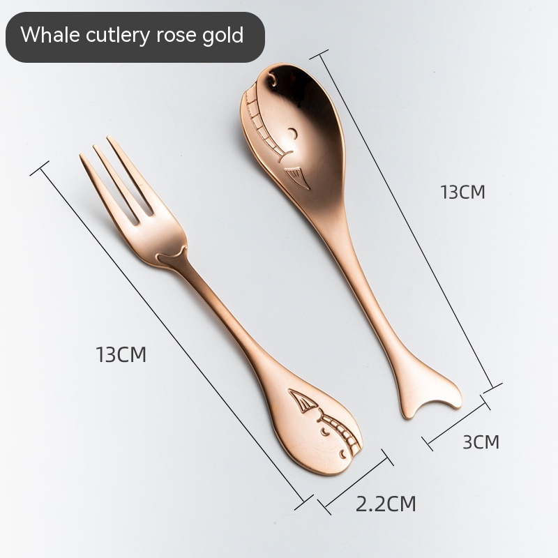 Rose Gold Whale Fork