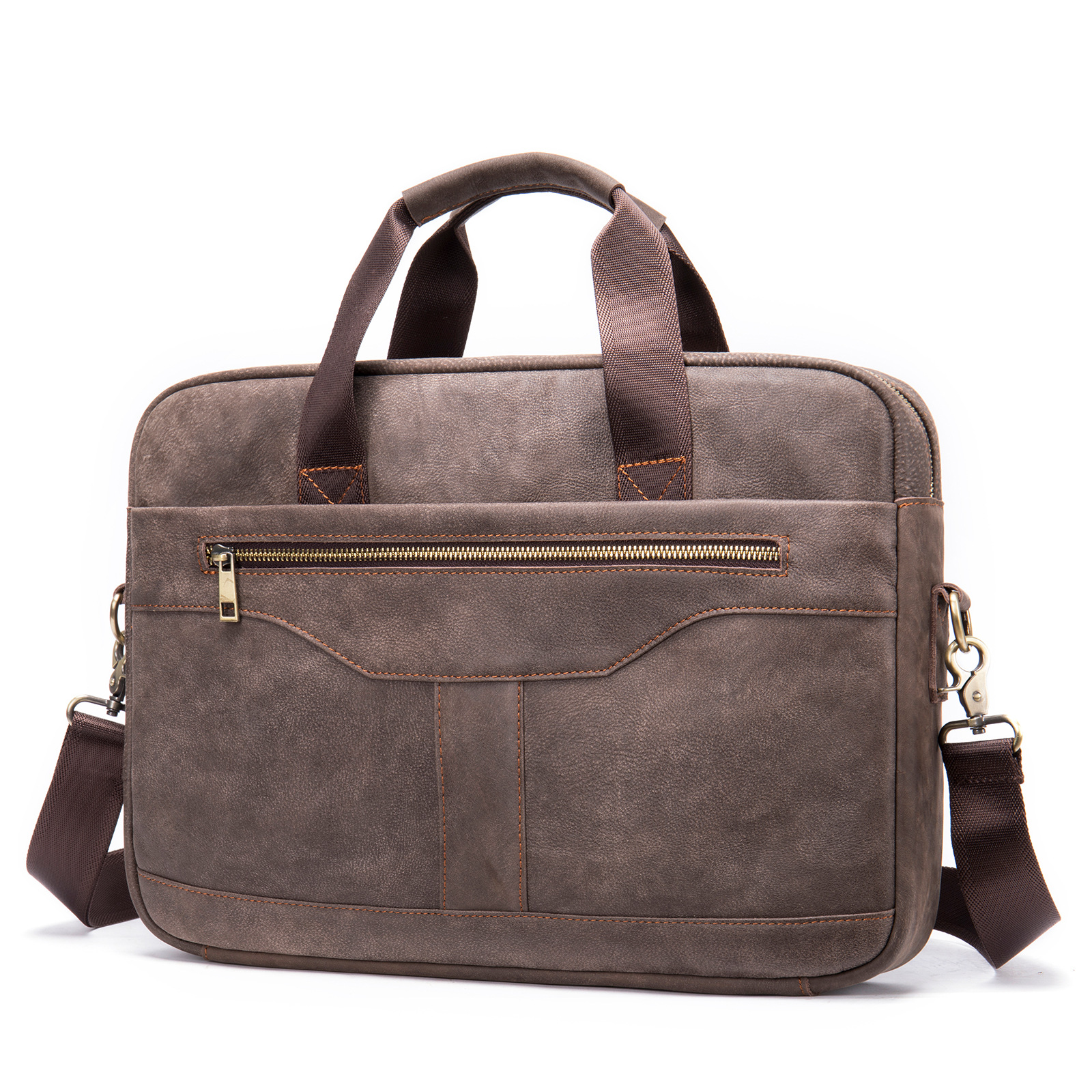 Vintage Business Office Handbag Men's Real-leather Bag Briefcase — foto 7
