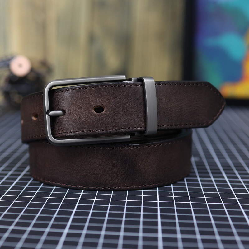 Men's Vintage Genuine Leather Belt With Pin Buckle 15 c4219934 a906 4c99 b5af ff7638847deb