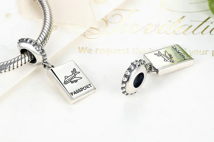 Title 3, S925 Silver Aircraft Bracelet Charm Silver Beads