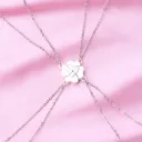 Matte Silver Clover Necklace