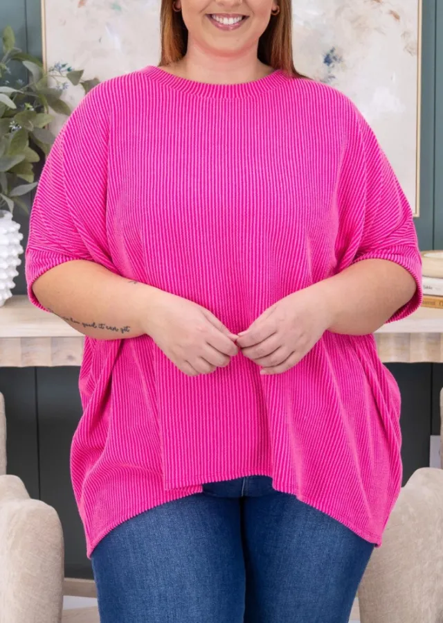 Women's Plus Size Casual Baggy Fashion Top Rose - Shop at LoveMi