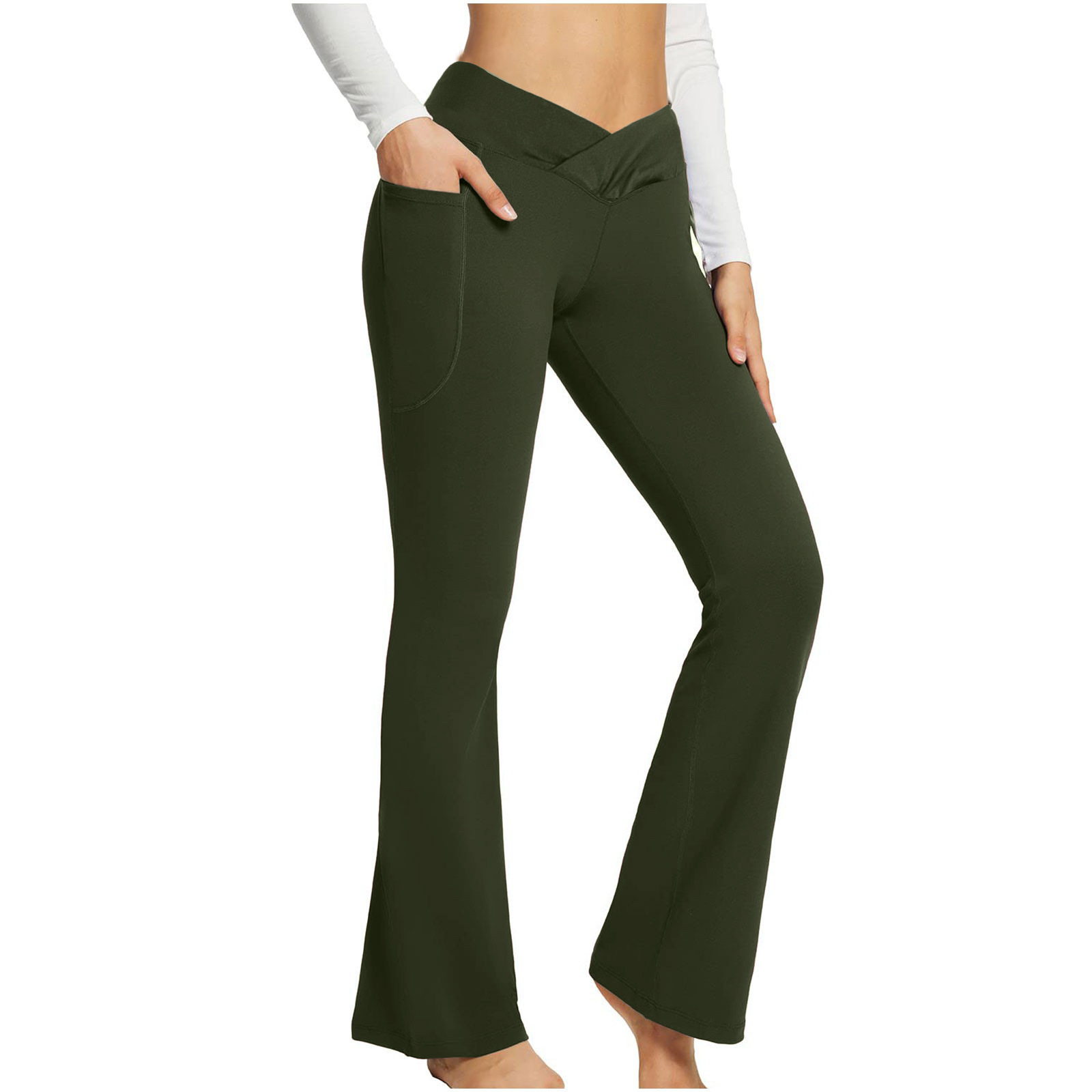 High Waist Slim Fit Wide Leg Yoga Pants Women - Picture 14 of 16