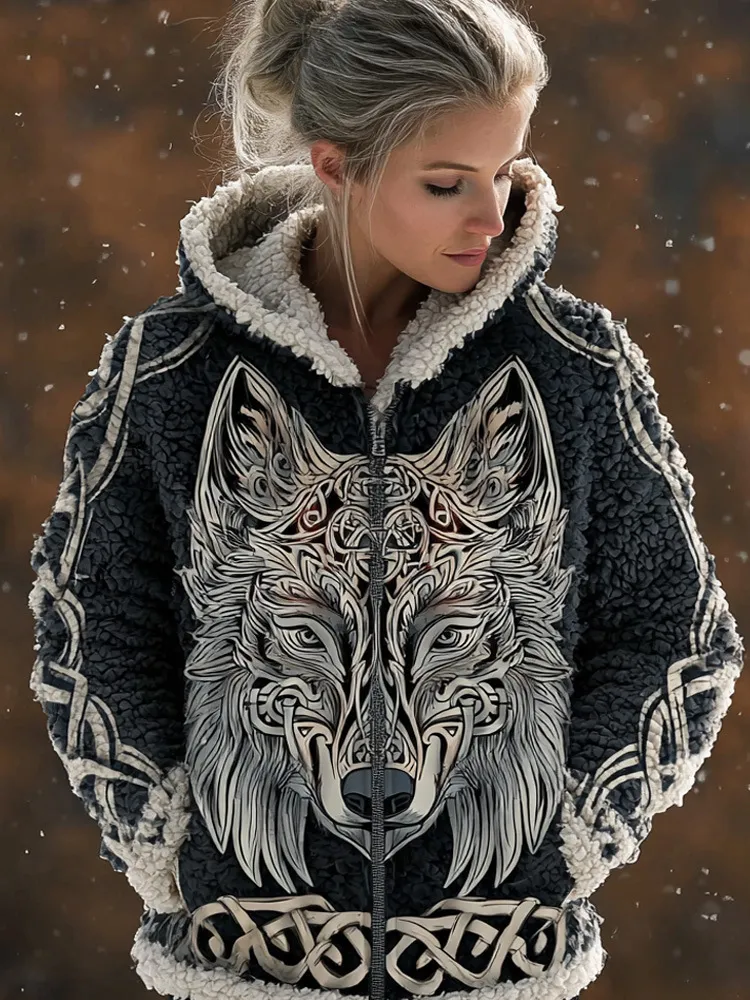3D Digital Print Fashionable Retro New Zip-Up Hoodie For FallWinter - Dz 259210-3Xl