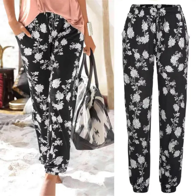 Women's Elastic Waist Printed Pocket Lace up Leggings White - Shop at LoveMi
