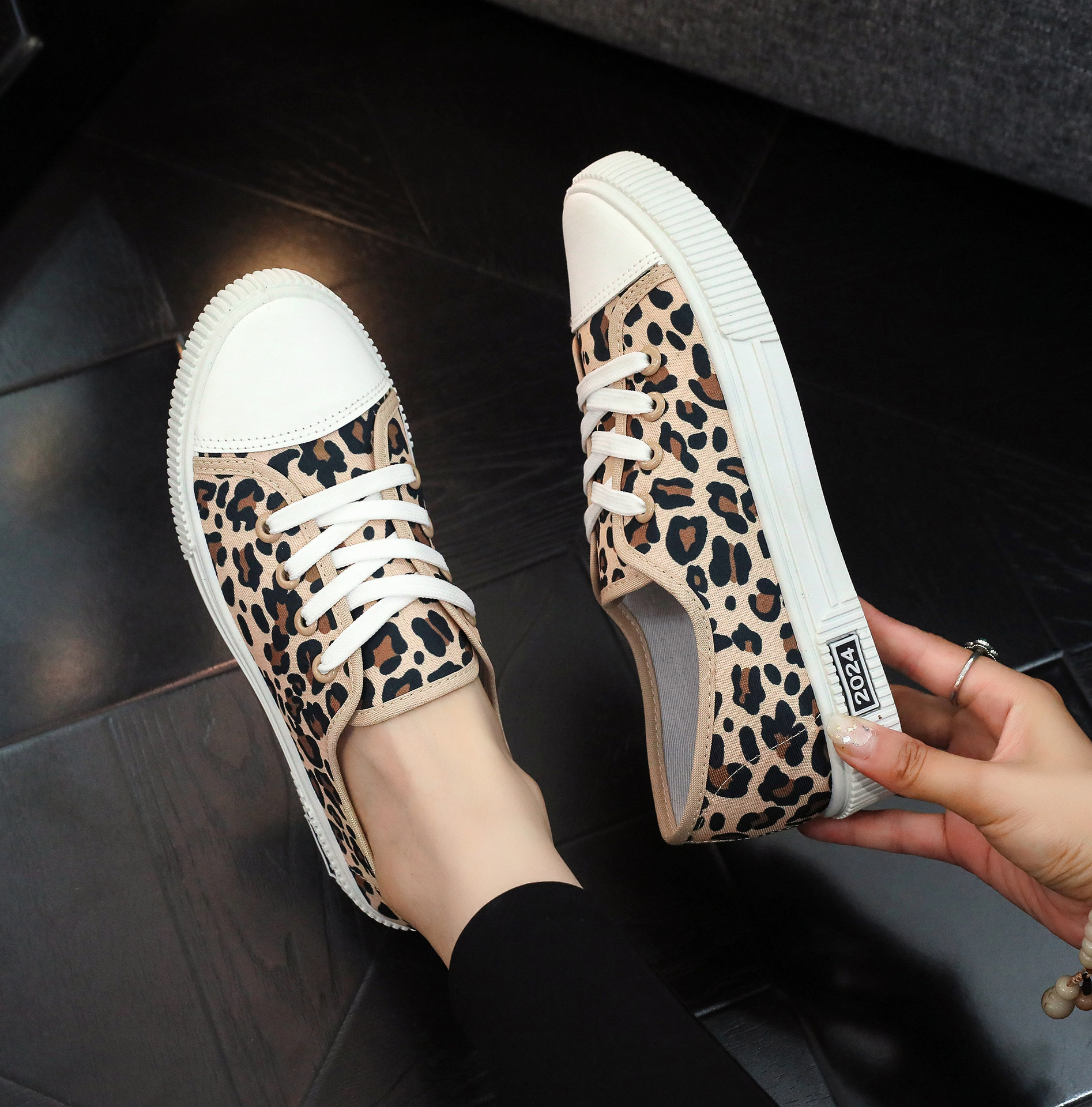 Canvas Lace-Up Flats, picture 3 of 3