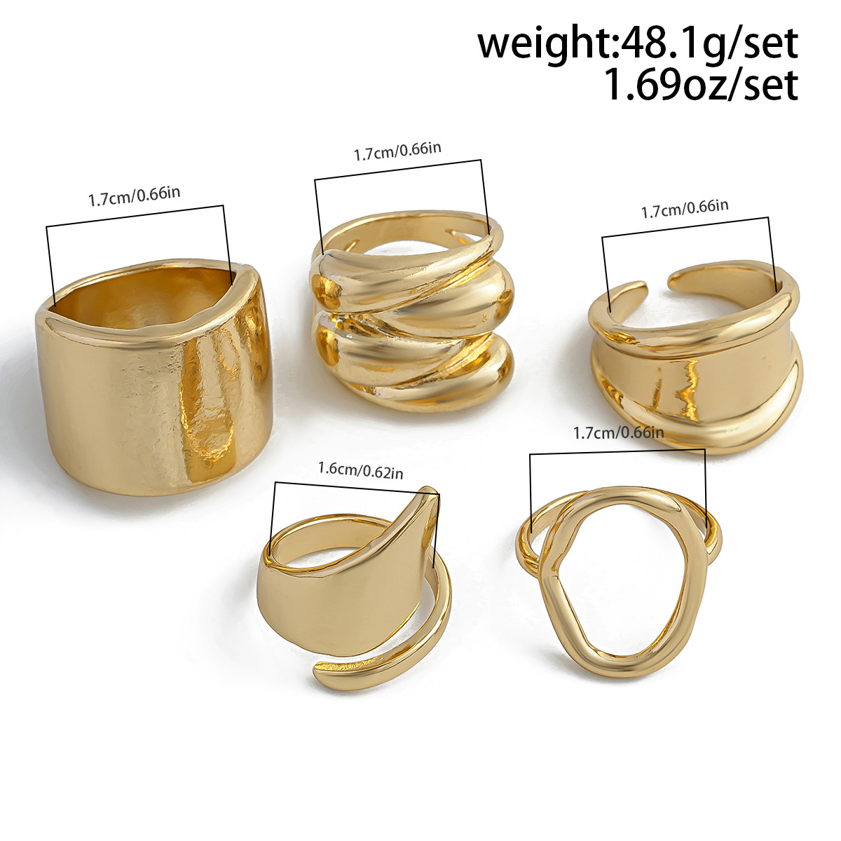 Ins Cold Wind Irregular Geometric Open Ring