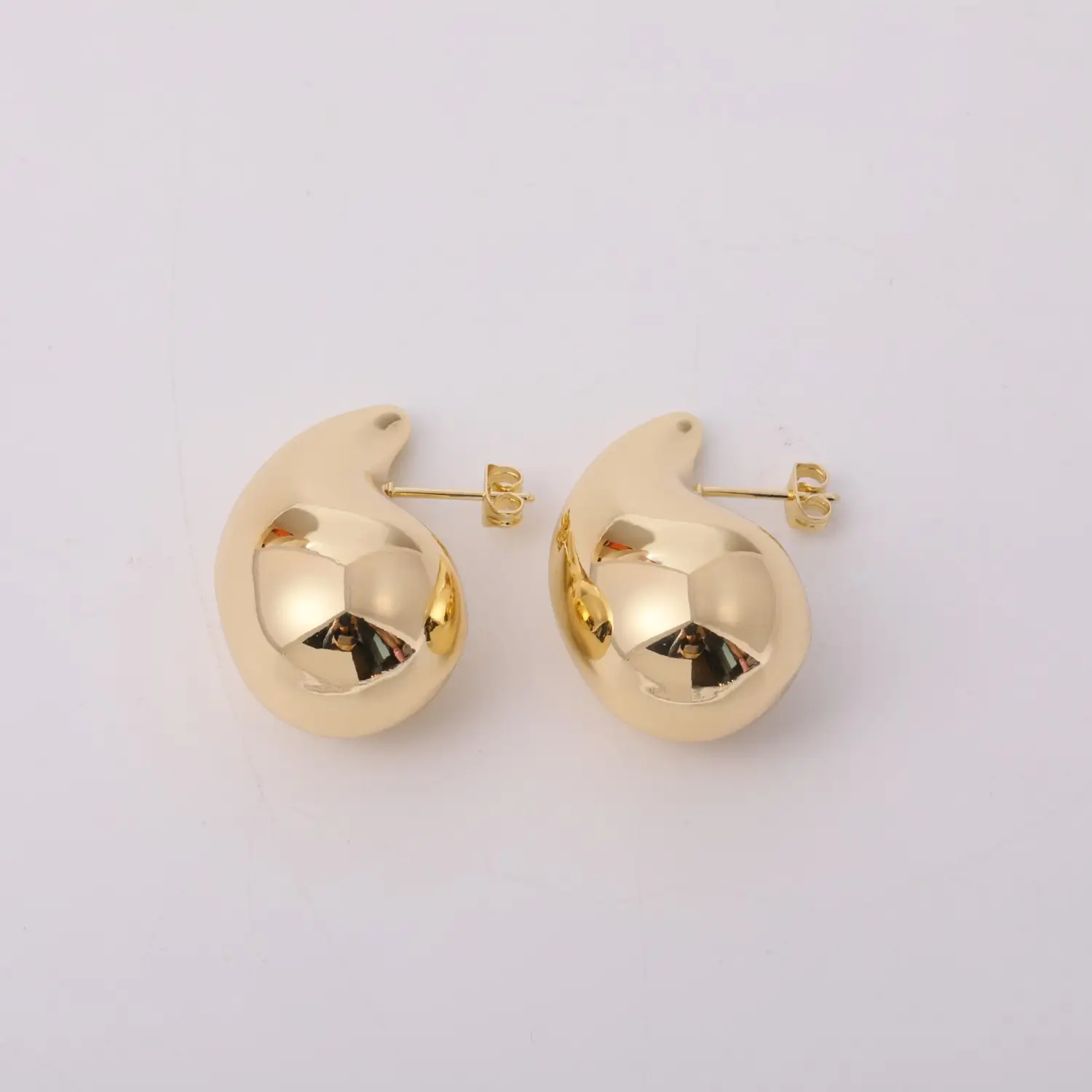 Stainless Steel Mirror Earrings Geometric French Style Light Luxury Titanium Steel Hollow Earrings