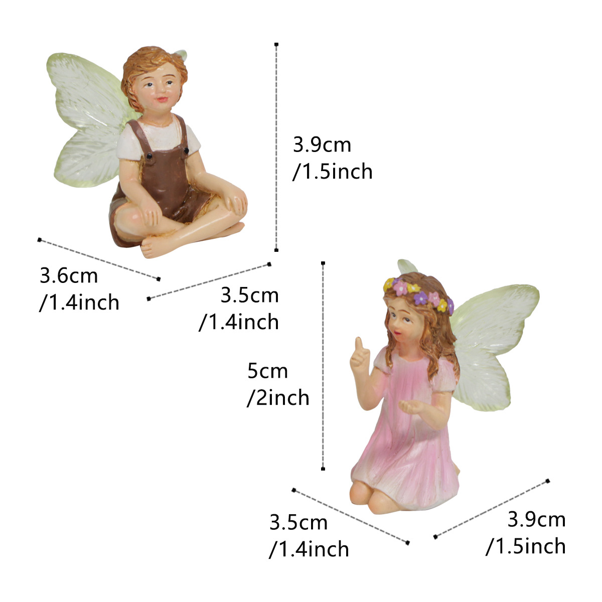 Resin Fairy Figurine Set of 2, picture 5 of 6