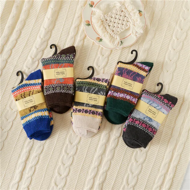 Men's And Women's Autumn And Winter Thickening Thermal Middle Tube Angora Wool Socks Deer Girl - Shop at LoveMi