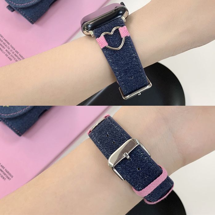 Title 4, Heart Buckle Canvas Denim Strap