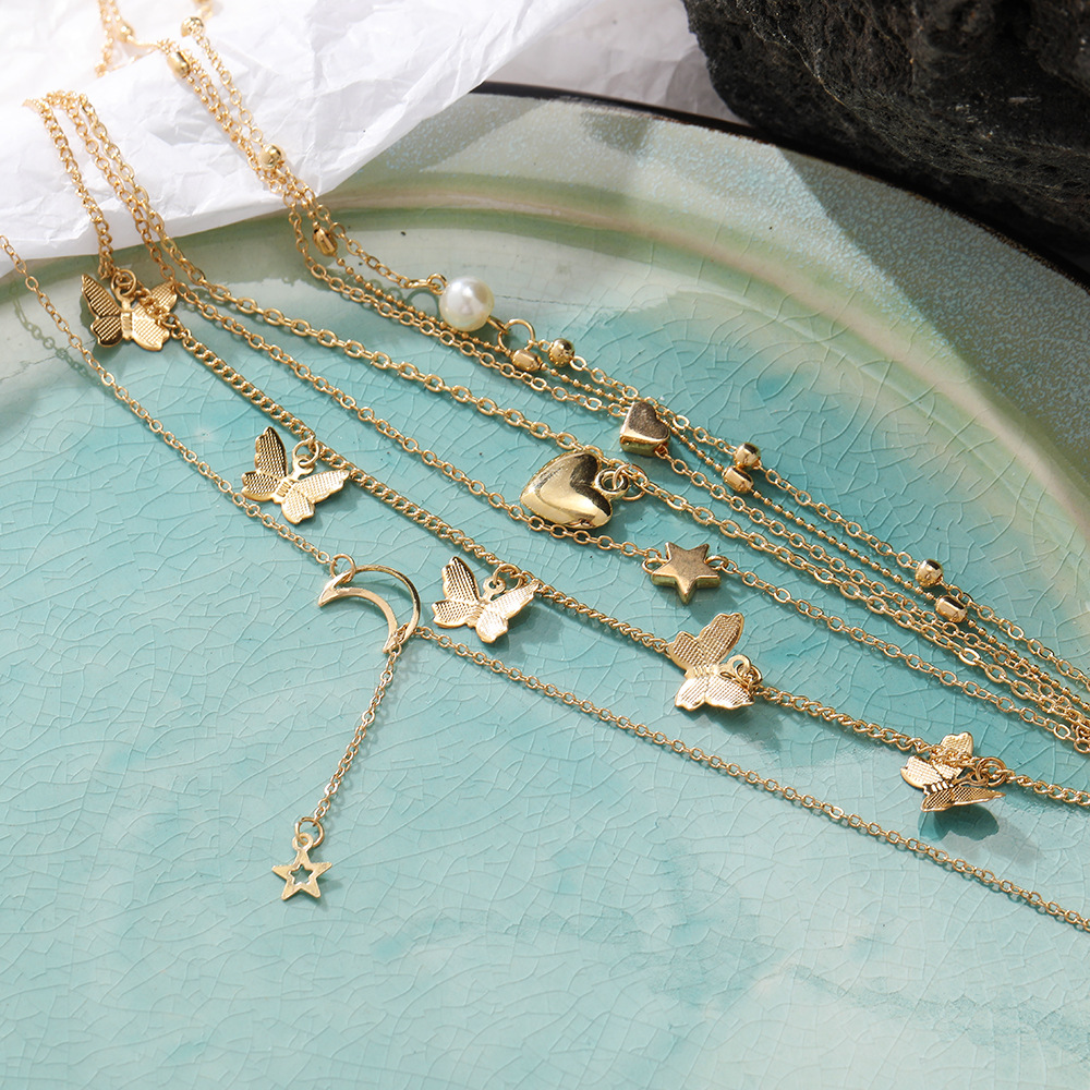 Alloy Necklace Suit Retro Creative