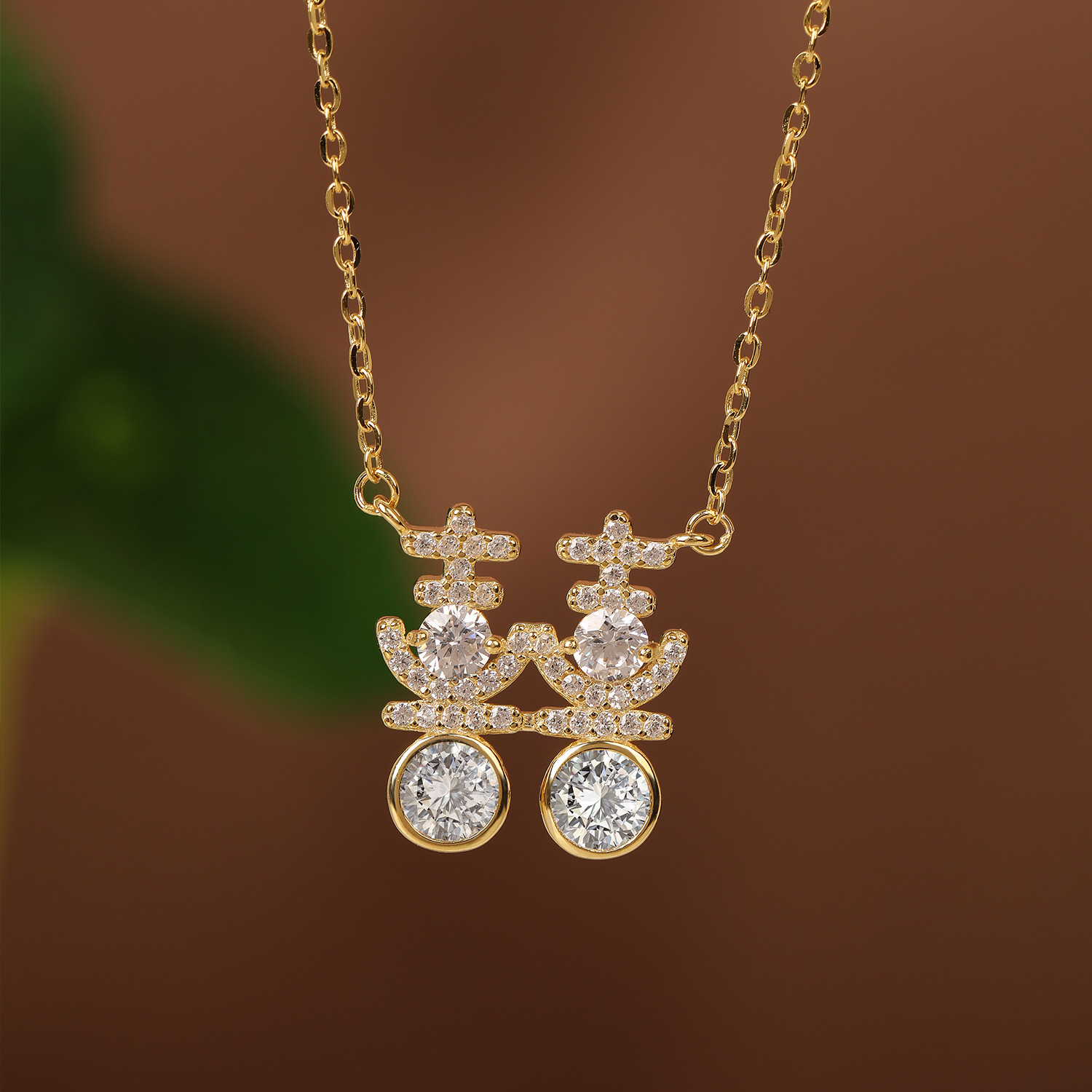 Double Wedding Sterling Silver Necklace For Women S925 Silver