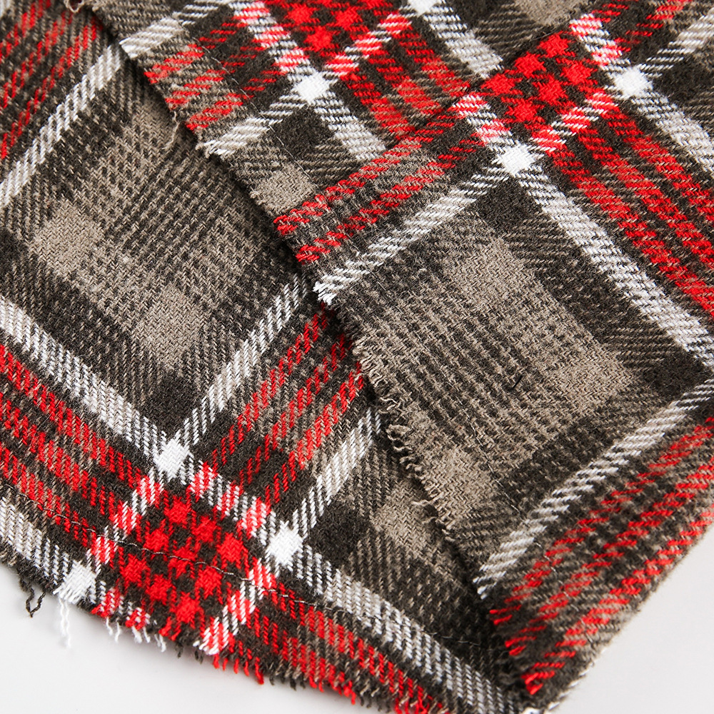 Mens Retro American-Style Plaid Loose-Fit Long-Sleeve Shirt