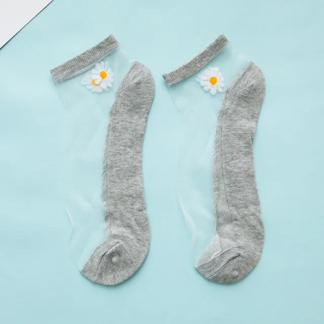 Women's Low cut Liners Transparent Spun Glass Thin Socks Gray - Shop at LoveMi