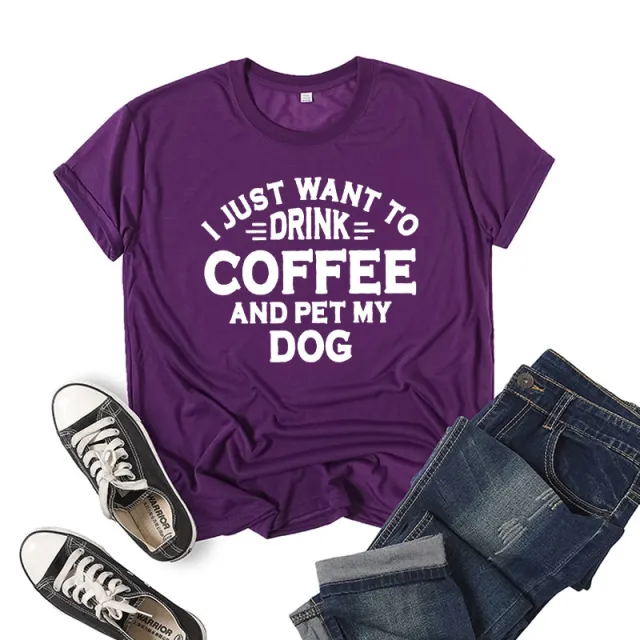 Printed Short Sleeve Round Neck T shirt Purple - Shop at LoveMi