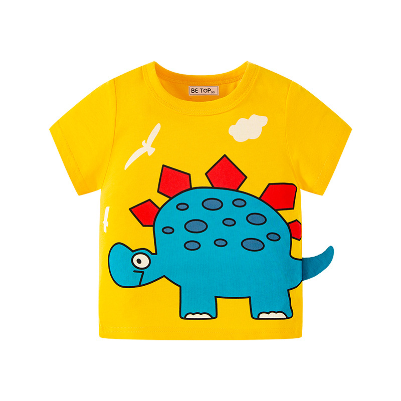 Boys Short-sleeved Dinosaur Cartoon Top
