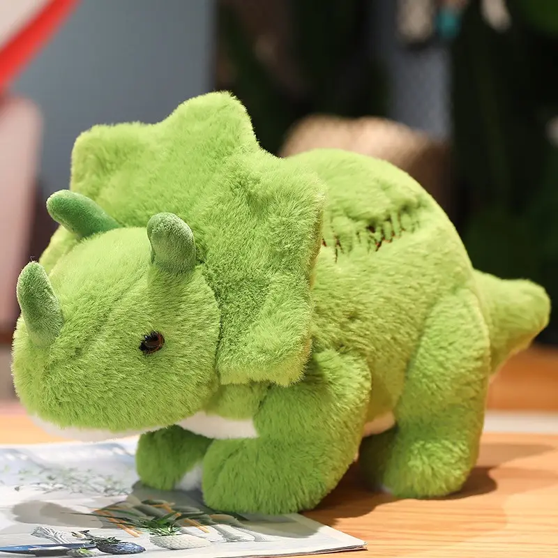 Jurassic Dinosaur Garden Dragon Green Stegosaurus Tyrannosaurus Triceratops Cartoon Plush Toy Doll