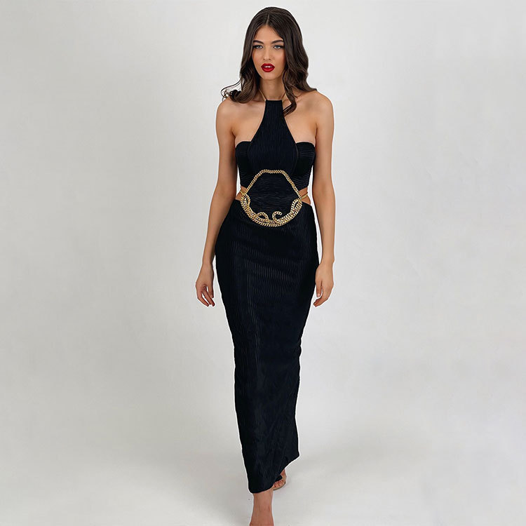Halter Lace-Up Sleeveless Dress, picture 6 of 9