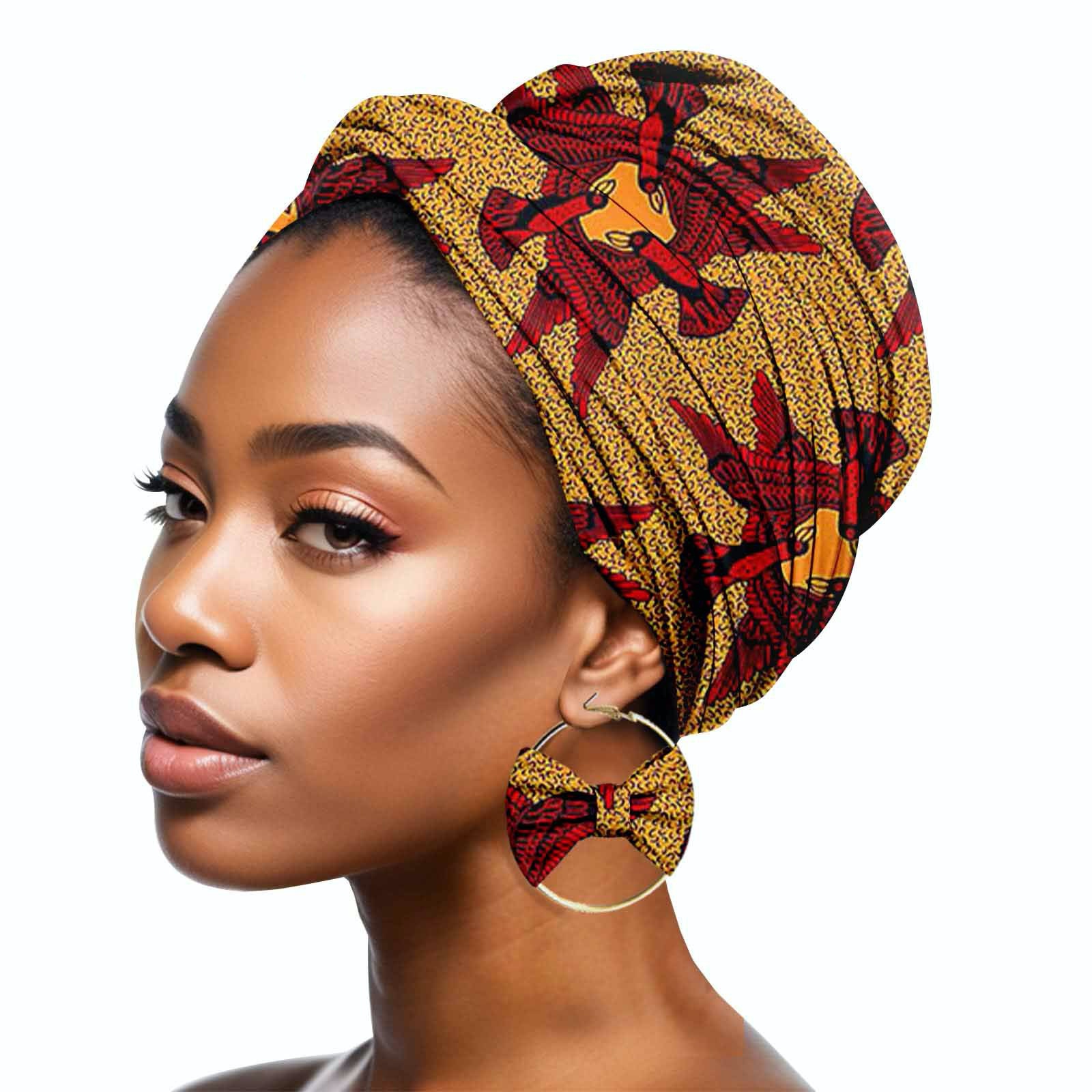 Duplex Printing Batik Headscarf Earrings A754 Hair Band Mask - Shop at LoveMi