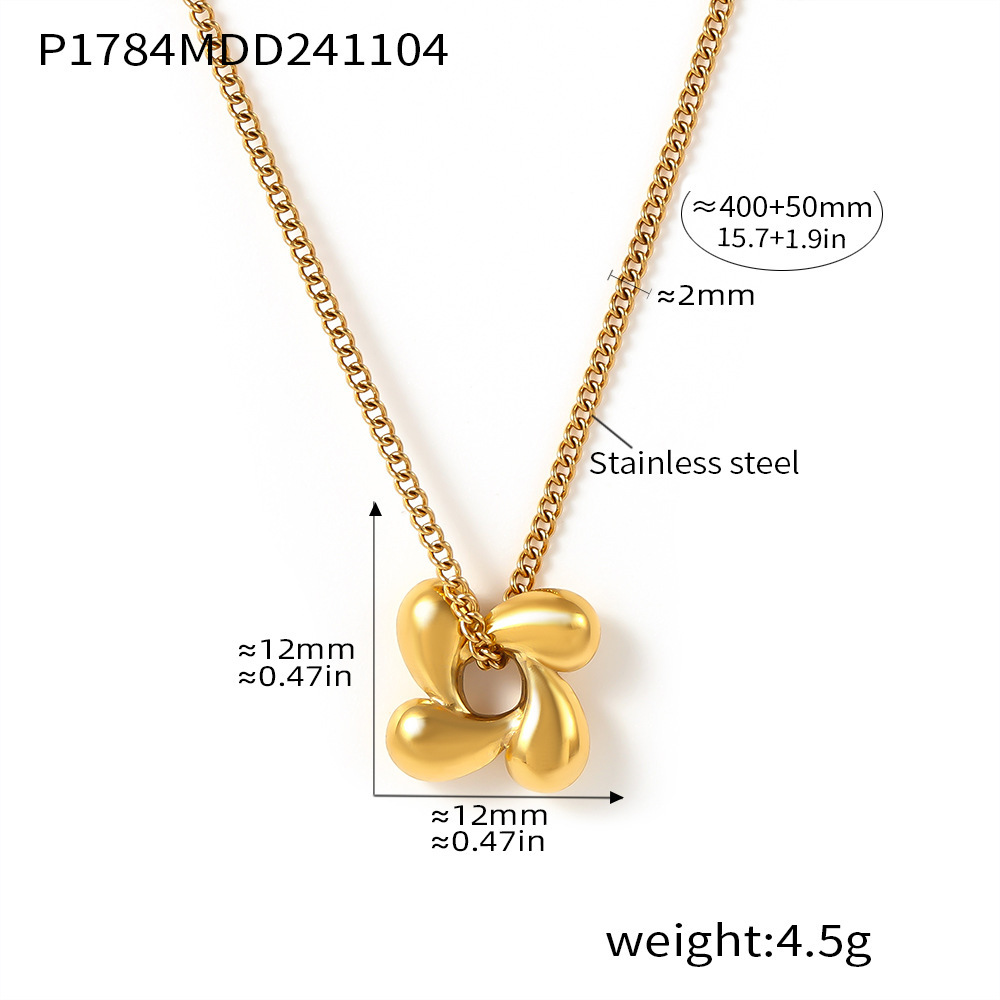 Stainless Temperament Plant Flower Necklace