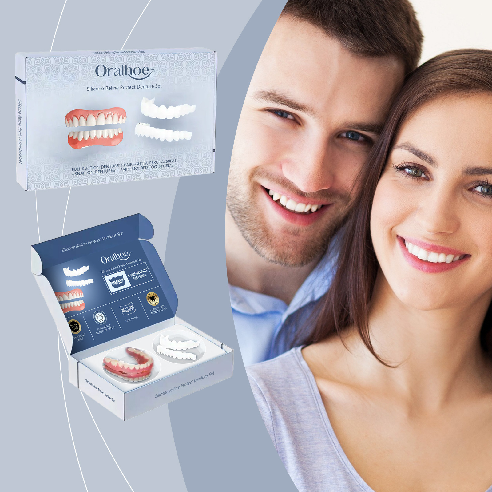 Denture ModificationBeautiful Smile Naturally Fitting Teeth Set