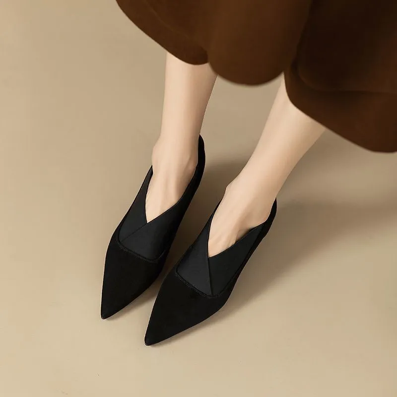 Womens Versatile French-style Pointed-toe Pumps - Black