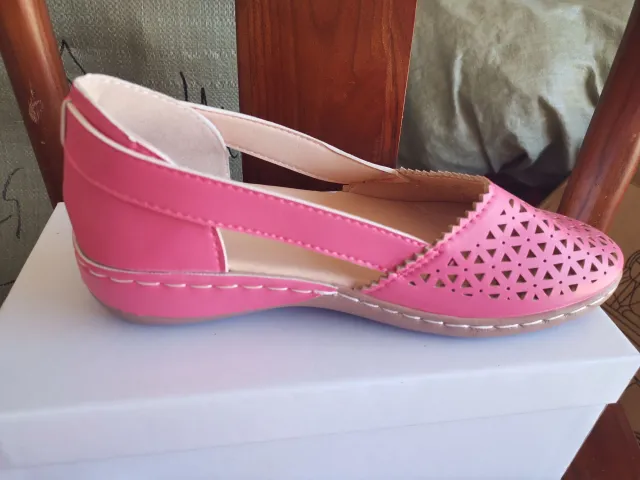 Round Toe Wedge Cross border Large Size Flat Bottom Women's Sandals Pink - Shop at LoveMi