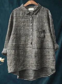 Women's Casual Loose Printed Round Neck Shirt - Zcs323-5Xl - View 1