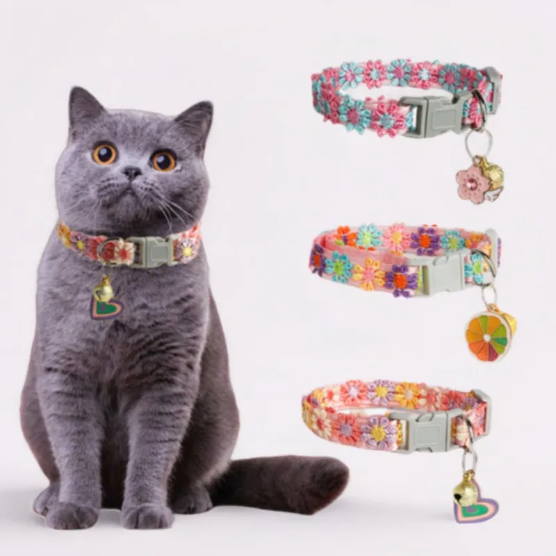 Lace Embroidery Trim Bell Pet Collar
