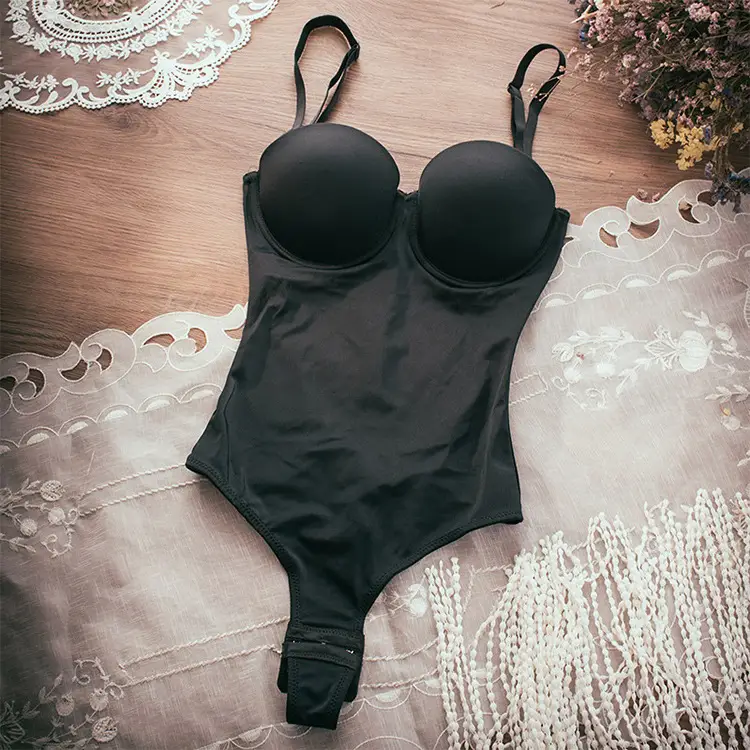 Seamless Backless Shapewear Bodysuit With A Push-up Uplift Bra