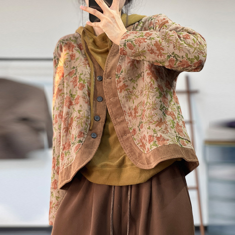 Ethnic Style Literary Style Cotton padded Coat Picture Color M - Shop at LoveMi