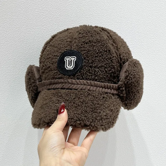 Versatile Letters Lamb Wool Baseball Cap For Women Brown - Shop at LoveMi