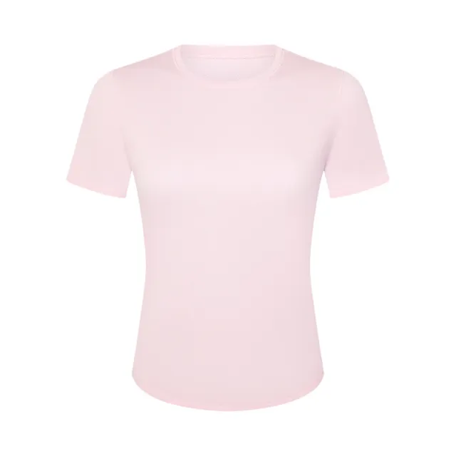 Comfortable Nude Feel Slim Fit Slimming Yoga Running Sports Quick drying T shirt Pink - Shop at LoveMi