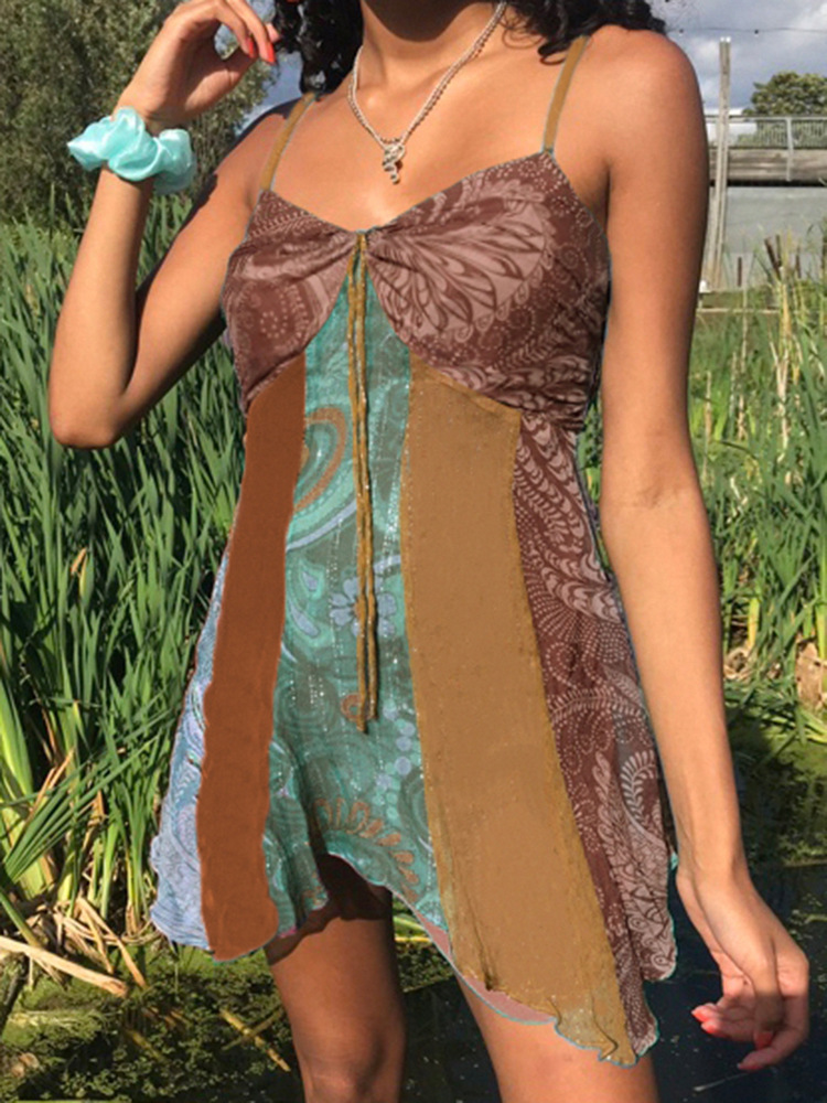 Women's Sexy Strap Backless Sequin Dress Brown - Shop at LoveMi