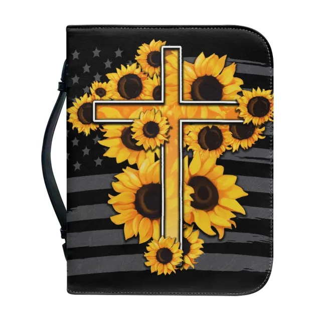 Portable Printing Book Protection Storage Holy Book Cross Sunflower Handbag Zysfh3081Bz44 M - Shop at LoveMi