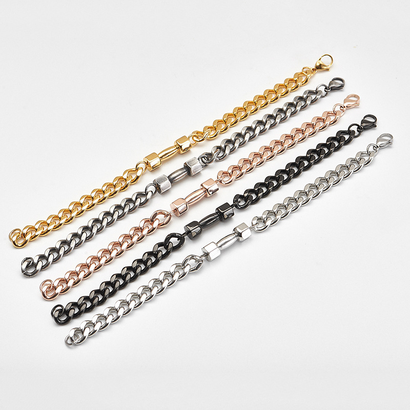 European And American Men's Dumbbell Titanium Steel Bracelet