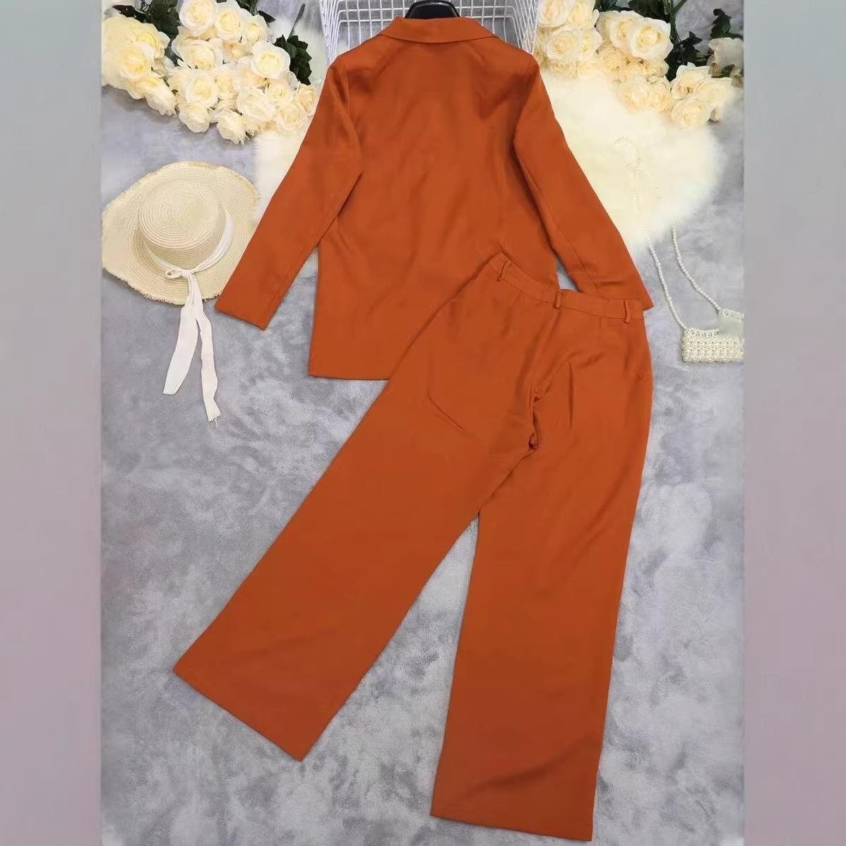 European And American Womens Designer Top And Blazer Set 2