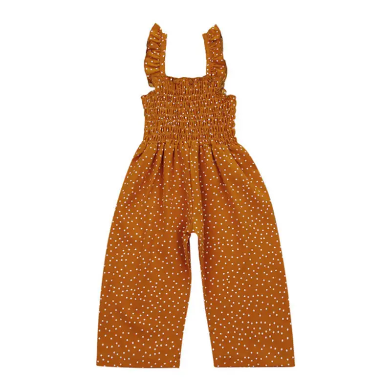 Polka Dot Brown Thin Non-hooded Jumpsuit